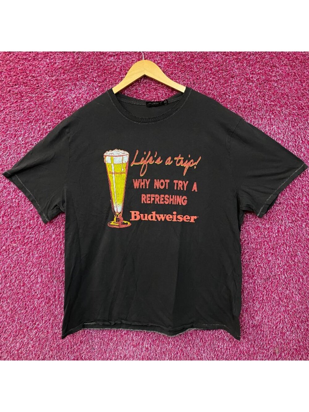 Junk Food Budweiser Life's a Trip Vintage Style Graphic T-Shirt 2XL